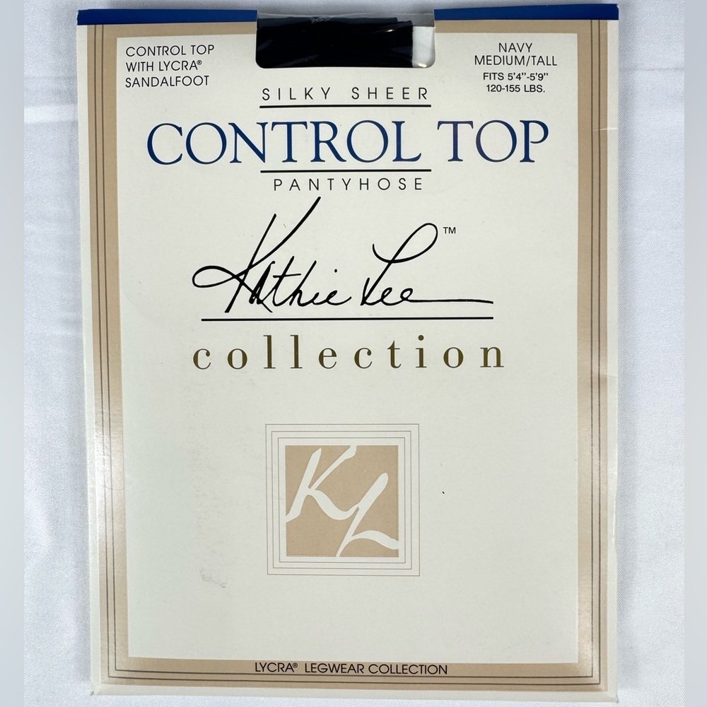 NIB Kathy Lee Navy Control Top Pantyhose
